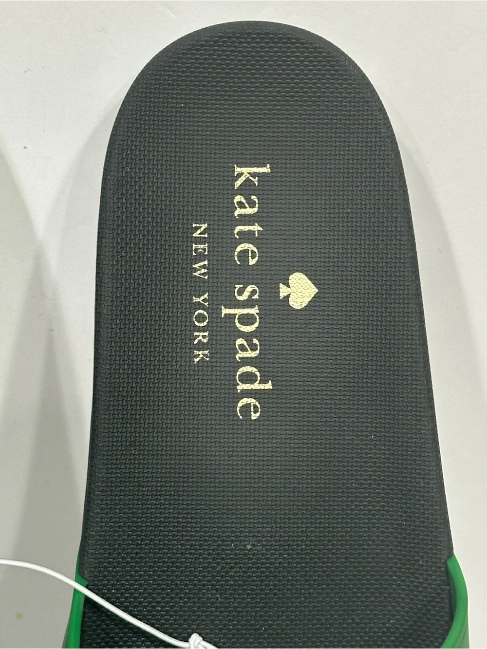 kate spade Green and Black Logo Slide Sandals